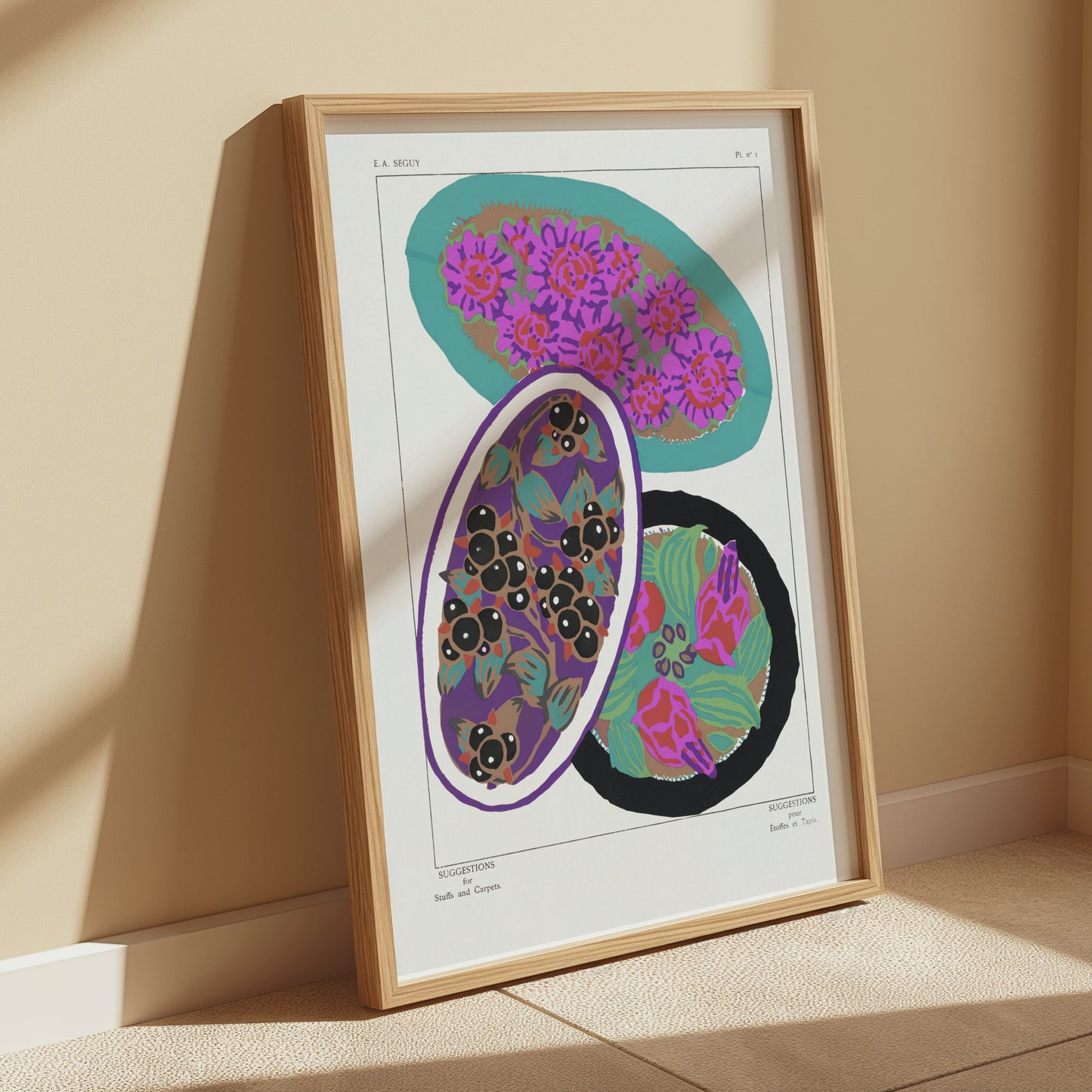 Premium Poster of Vibrant Floral and Abstract Rugs Art Print Posters