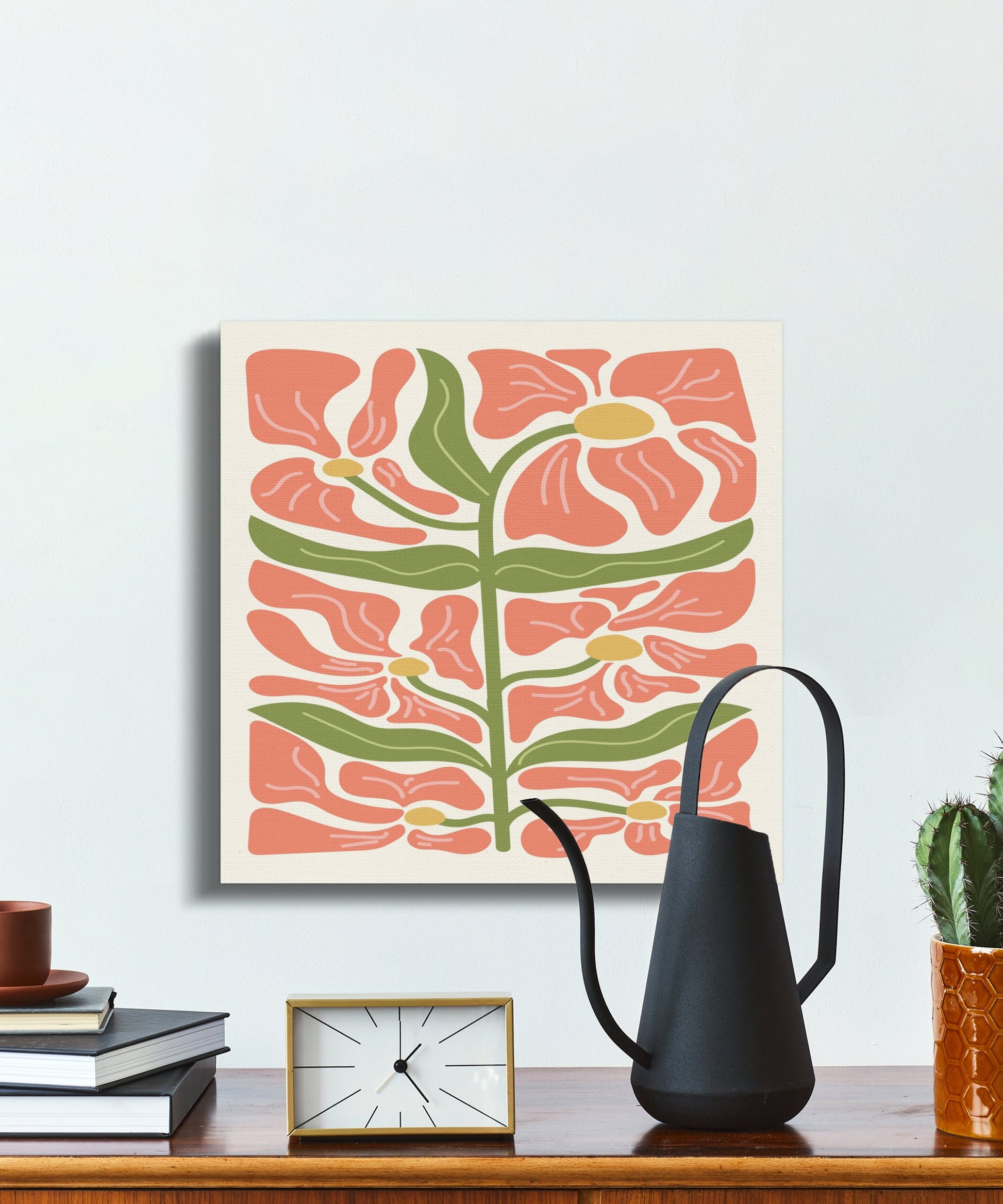 Premium Poster of Vibrant Flower Pattern Floral Wall Art Canvas Wraps