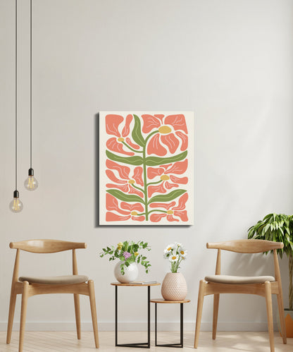 Premium Poster of Vibrant Flower Pattern Floral Wall Art Canvas Wraps