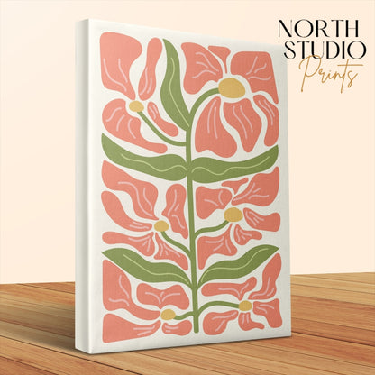 Premium Poster of Vibrant Flower Pattern Floral Wall Art Canvas Wraps