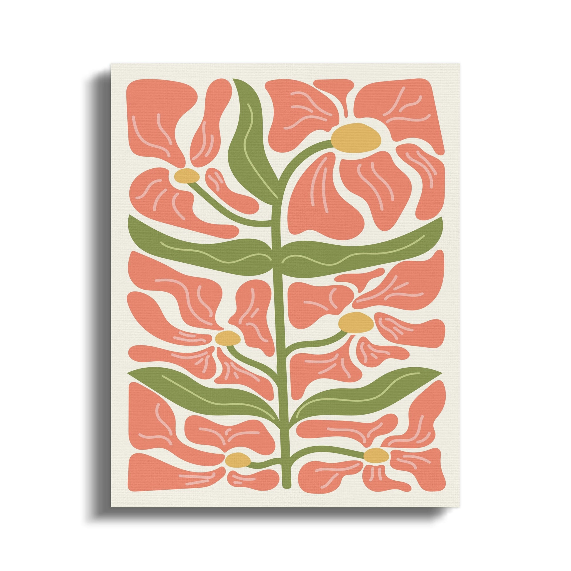 Premium Poster of Vibrant Flower Pattern Floral Wall Art Canvas Wraps