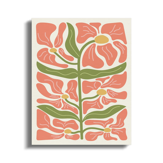 Premium Poster of Vibrant Flower Pattern Floral Wall Art Canvas Wraps