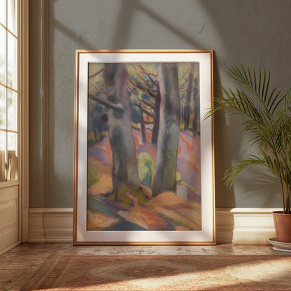 Premium Poster of Vibrant Forest Landscape with Trees Art Print Posters