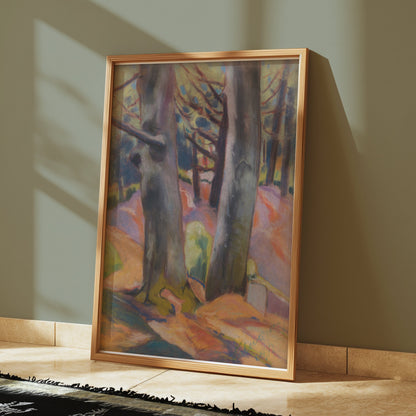 Premium Poster of Vibrant Forest Landscape with Trees Art Print Posters