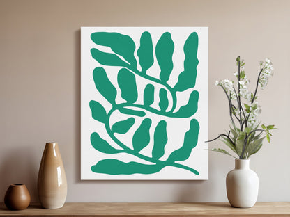 Premium Poster of Vibrant Green Botanical Floral Wall Art Canvas Wraps