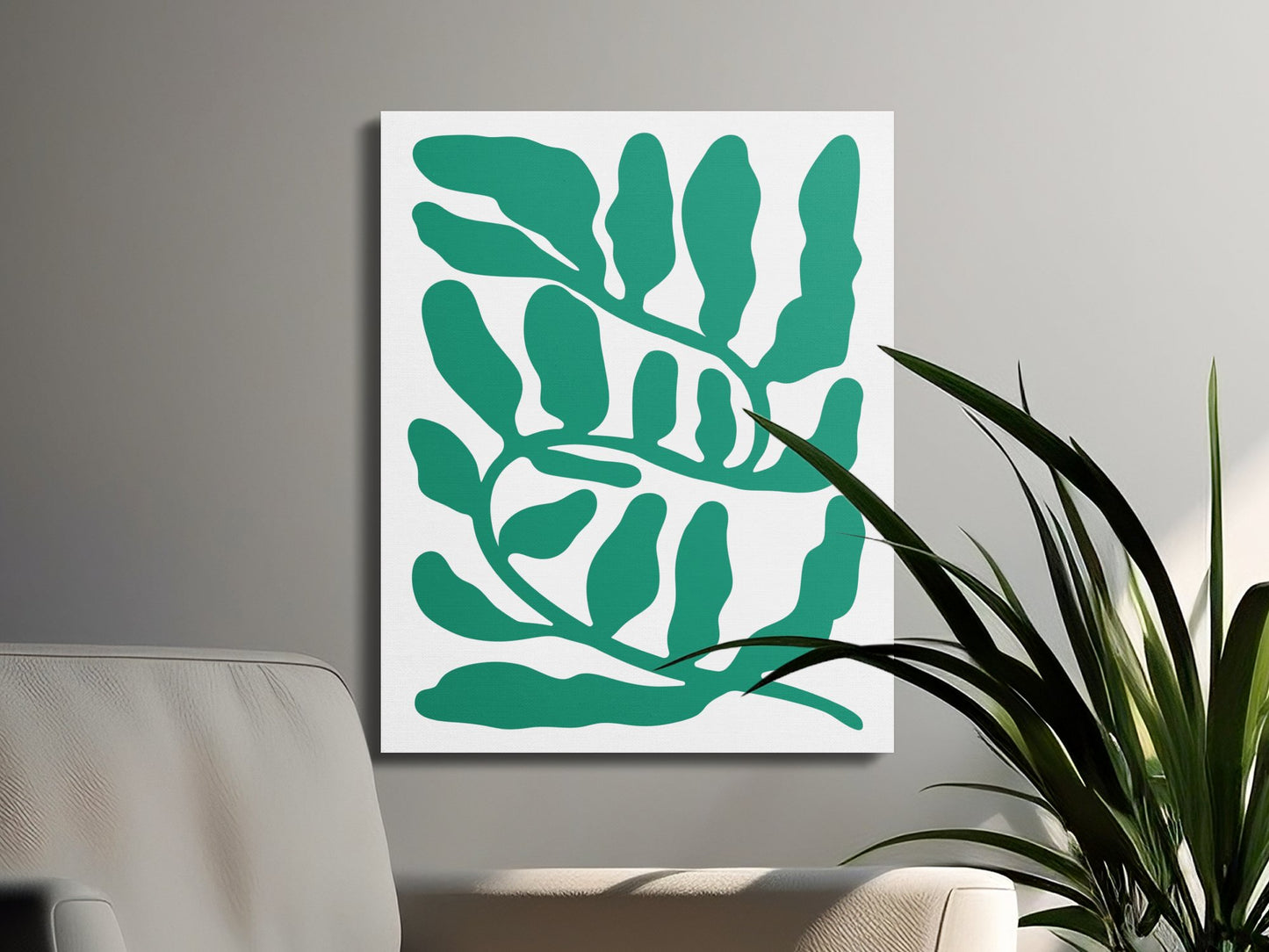 Premium Poster of Vibrant Green Botanical Floral Wall Art Canvas Wraps