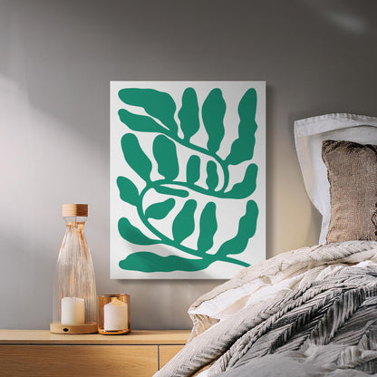 Premium Poster of Vibrant Green Botanical Floral Wall Art Canvas Wraps
