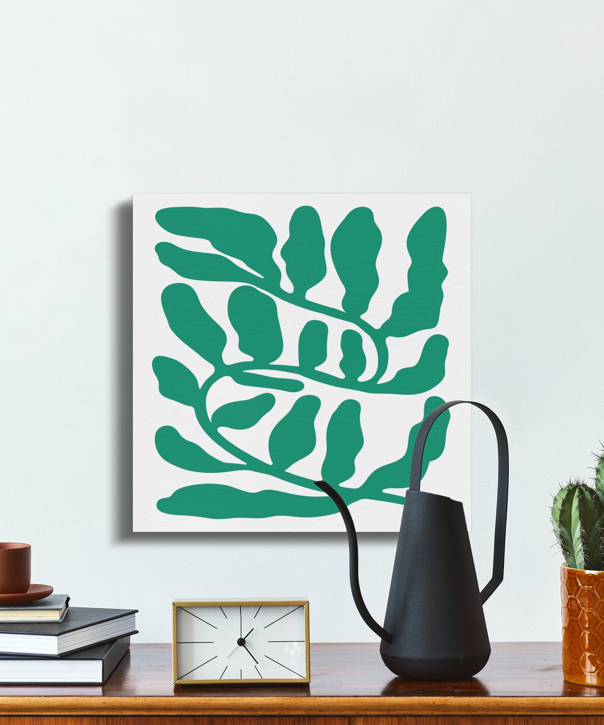 Premium Poster of Vibrant Green Botanical Floral Wall Art Canvas Wraps