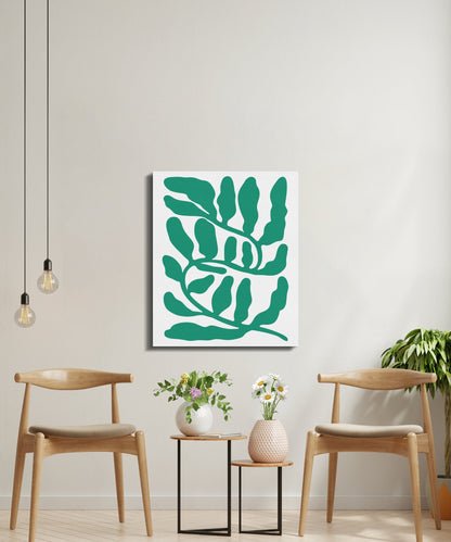 Premium Poster of Vibrant Green Botanical Floral Wall Art Canvas Wraps