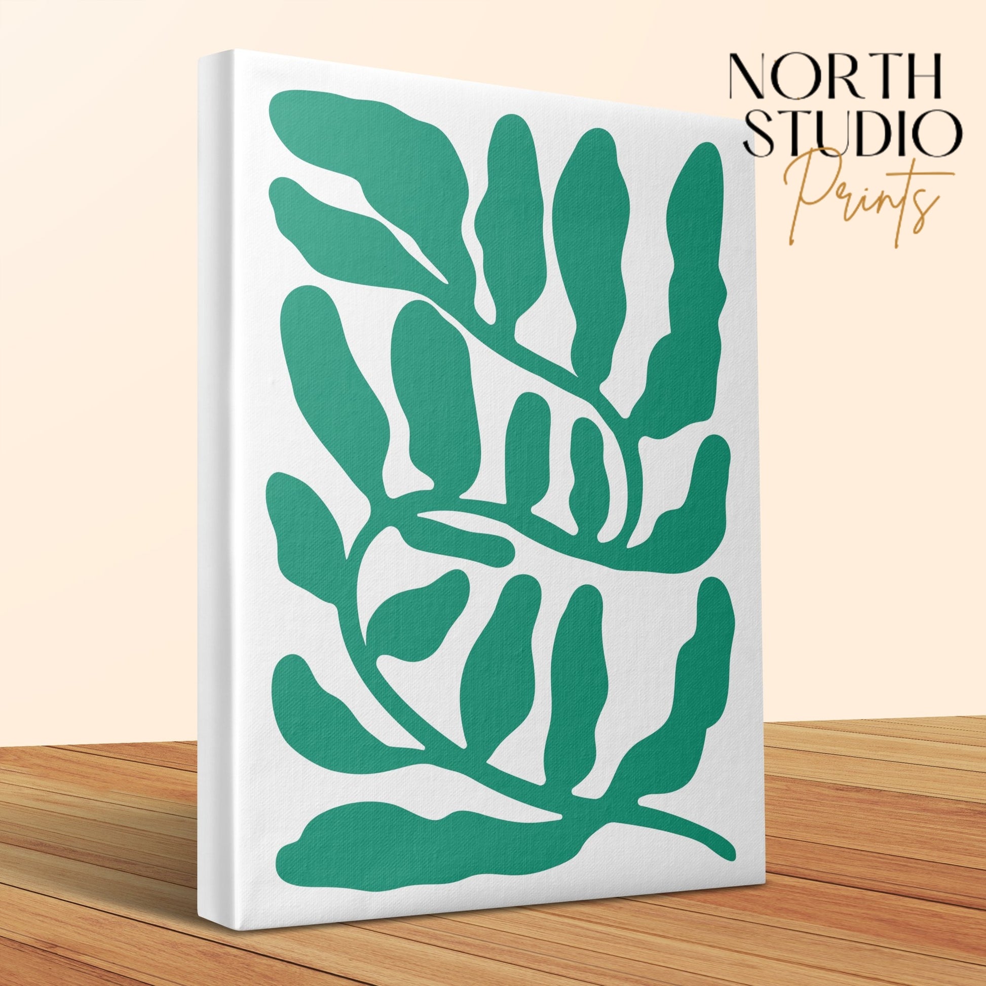 Premium Poster of Vibrant Green Botanical Floral Wall Art Canvas Wraps