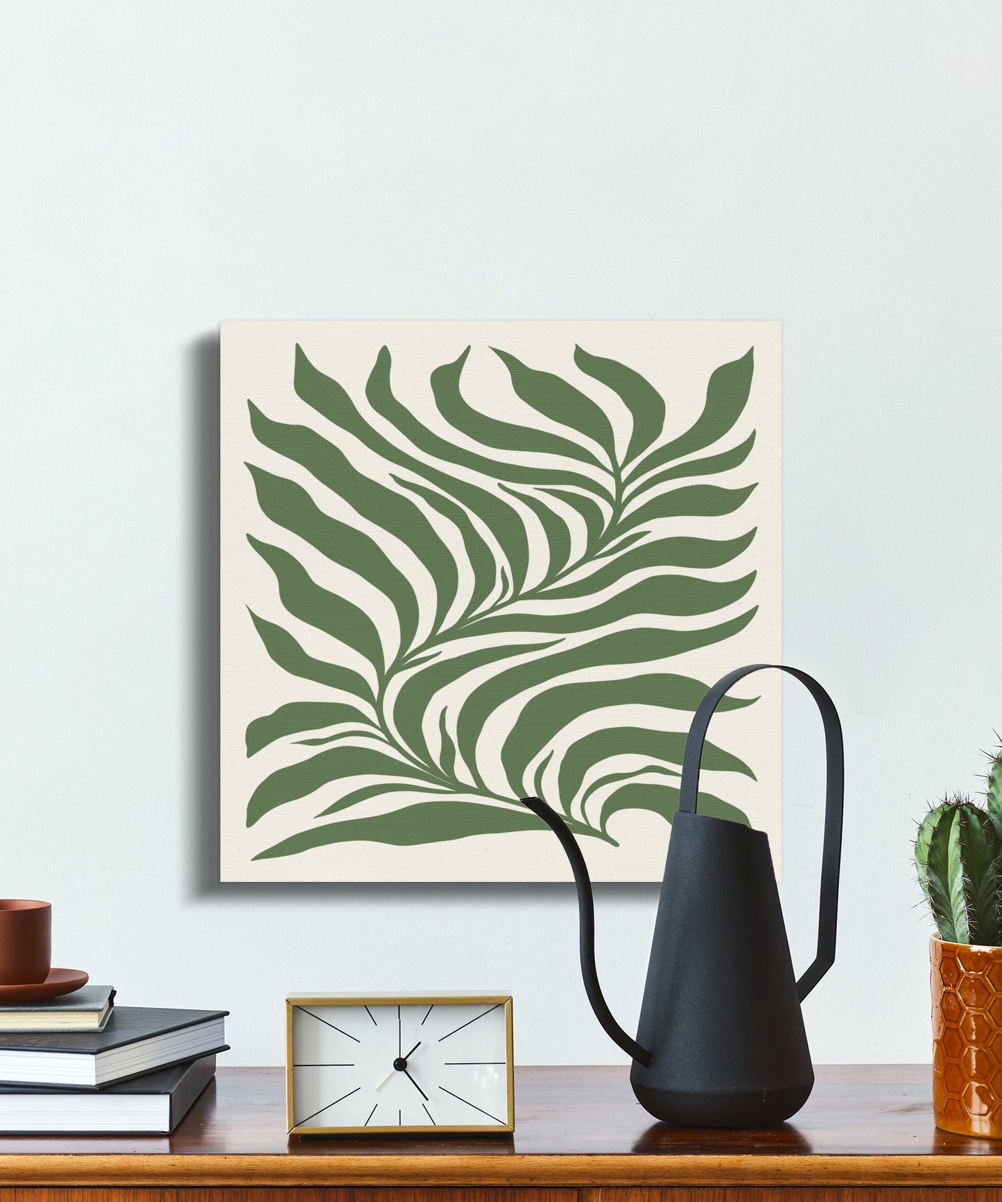 Premium Poster of Vibrant Green Leafy Pattern Canvas Wraps