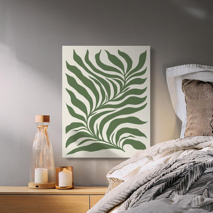 Premium Poster of Vibrant Green Leafy Pattern Canvas Wraps