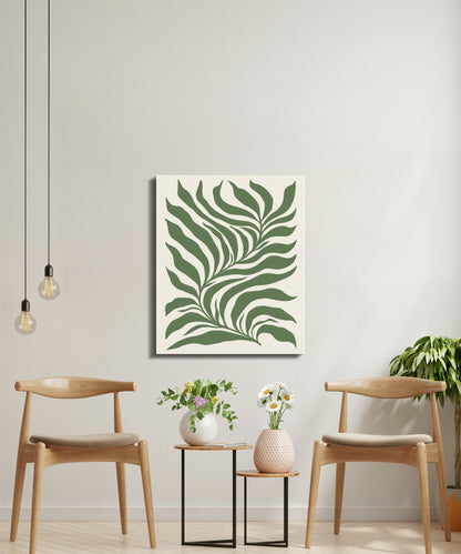 Premium Poster of Vibrant Green Leafy Pattern Canvas Wraps