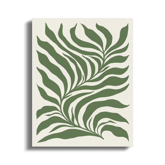 Premium Poster of Vibrant Green Leafy Pattern Canvas Wraps