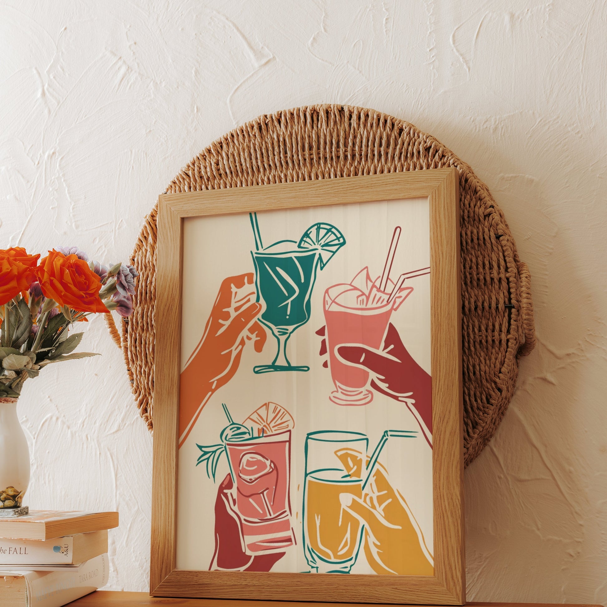 Premium Poster of Vibrant Hand-Drawn Cocktail Art on Fun Posters