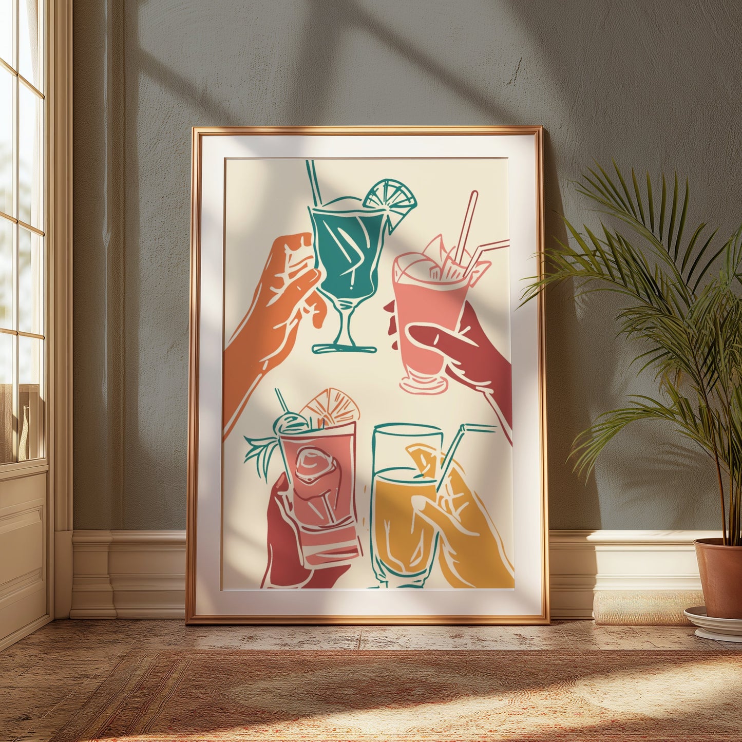Premium Poster of Vibrant Hand-Drawn Cocktail Art on Fun Posters