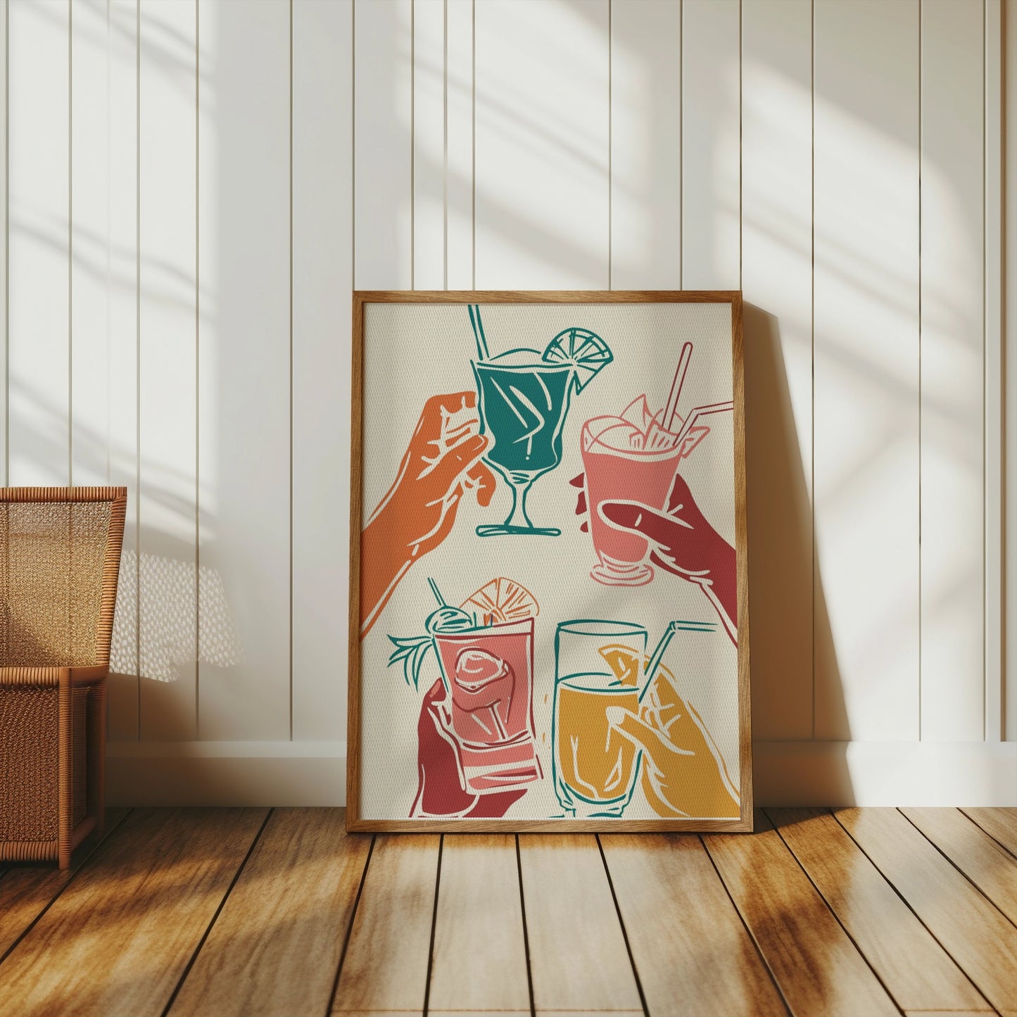 Premium Poster of Vibrant Hand-Drawn Cocktail Art on Fun Posters