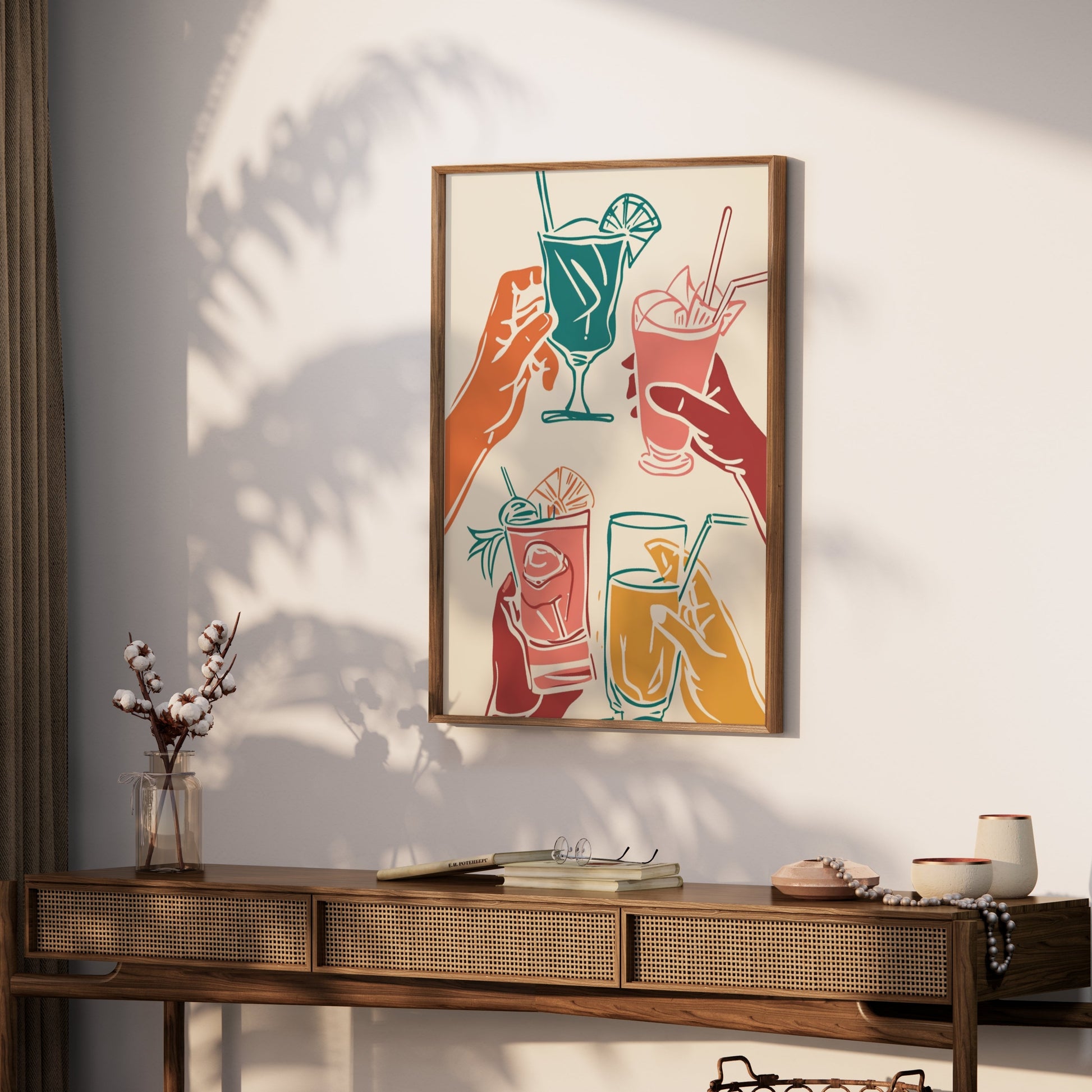 Premium Poster of Vibrant Hand-Drawn Cocktail Art on Fun Posters