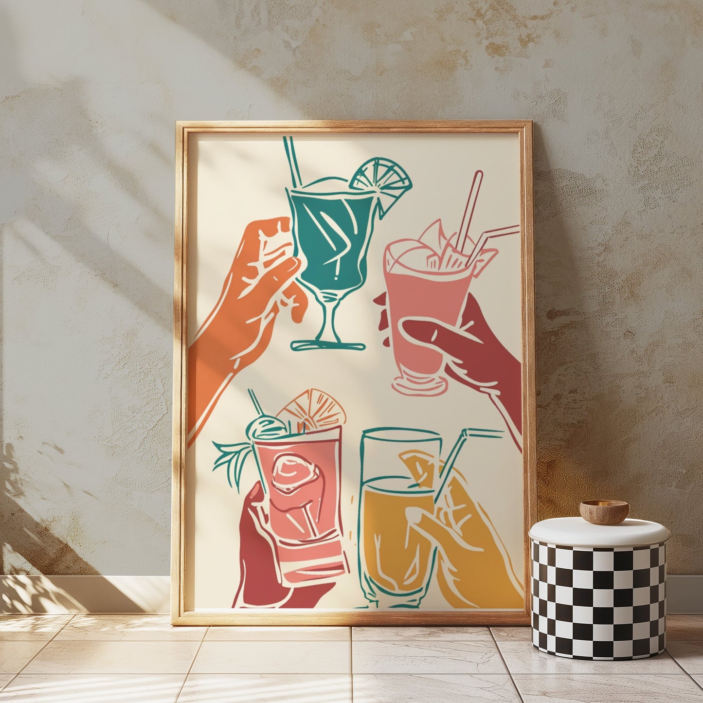 Premium Poster of Vibrant Hand-Drawn Cocktail Art on Fun Posters