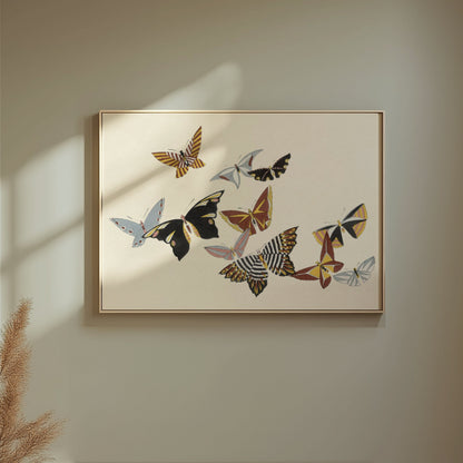 Premium Poster of Vibrant Japanese Butterfly Art Print Collection Posters