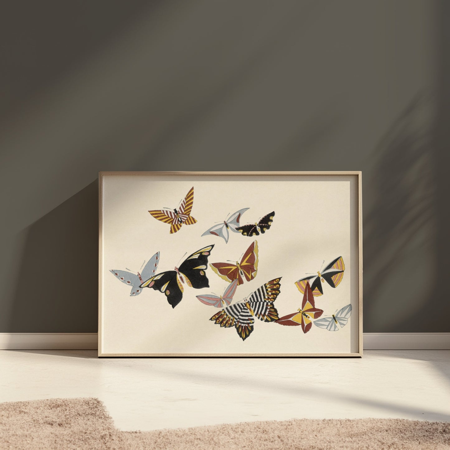 Premium Poster of Vibrant Japanese Butterfly Art Print Collection Posters