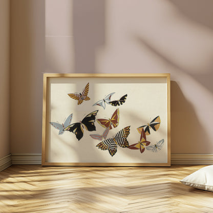 Premium Poster of Vibrant Japanese Butterfly Art Print Collection Posters