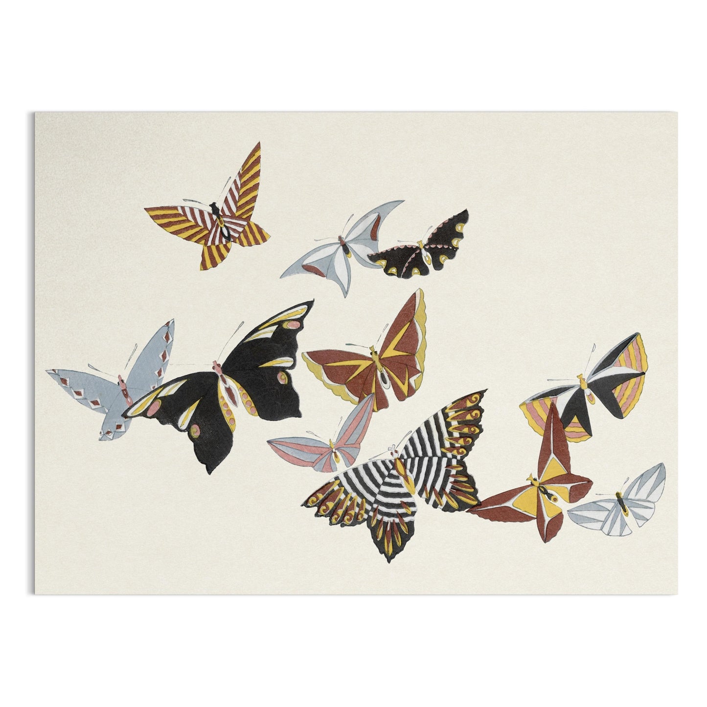 Premium Poster of Vibrant Japanese Butterfly Art Print Collection Posters