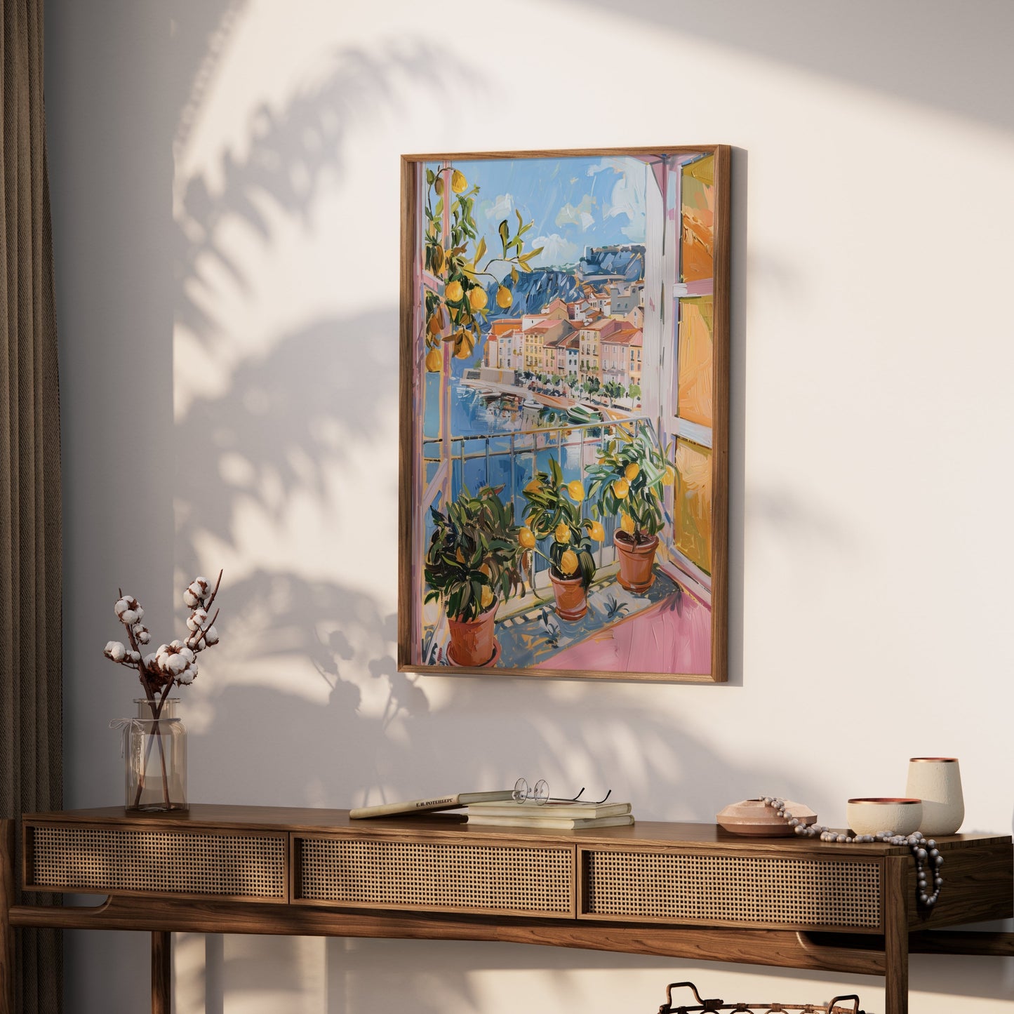 Premium Poster of Vibrant Mediterranean View with Lemons Posters