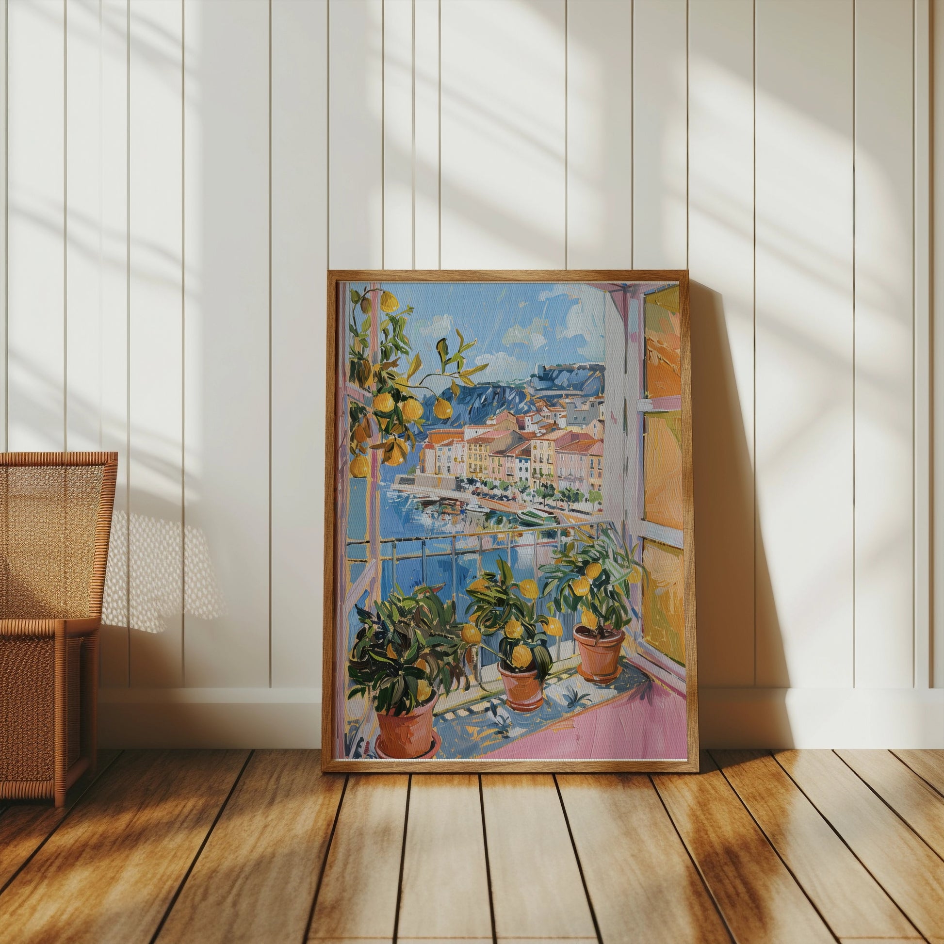 Premium Poster of Vibrant Mediterranean View with Lemons Posters