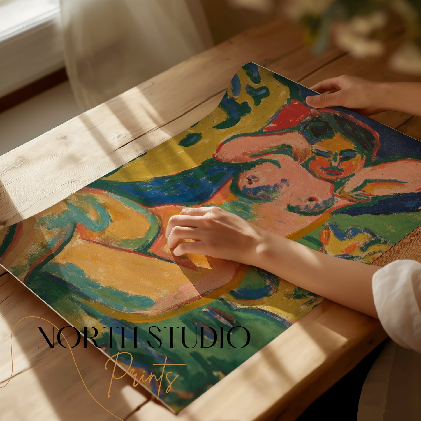 Premium Poster of Vibrant Modern Art Female Figure Expressionist Style Posters
