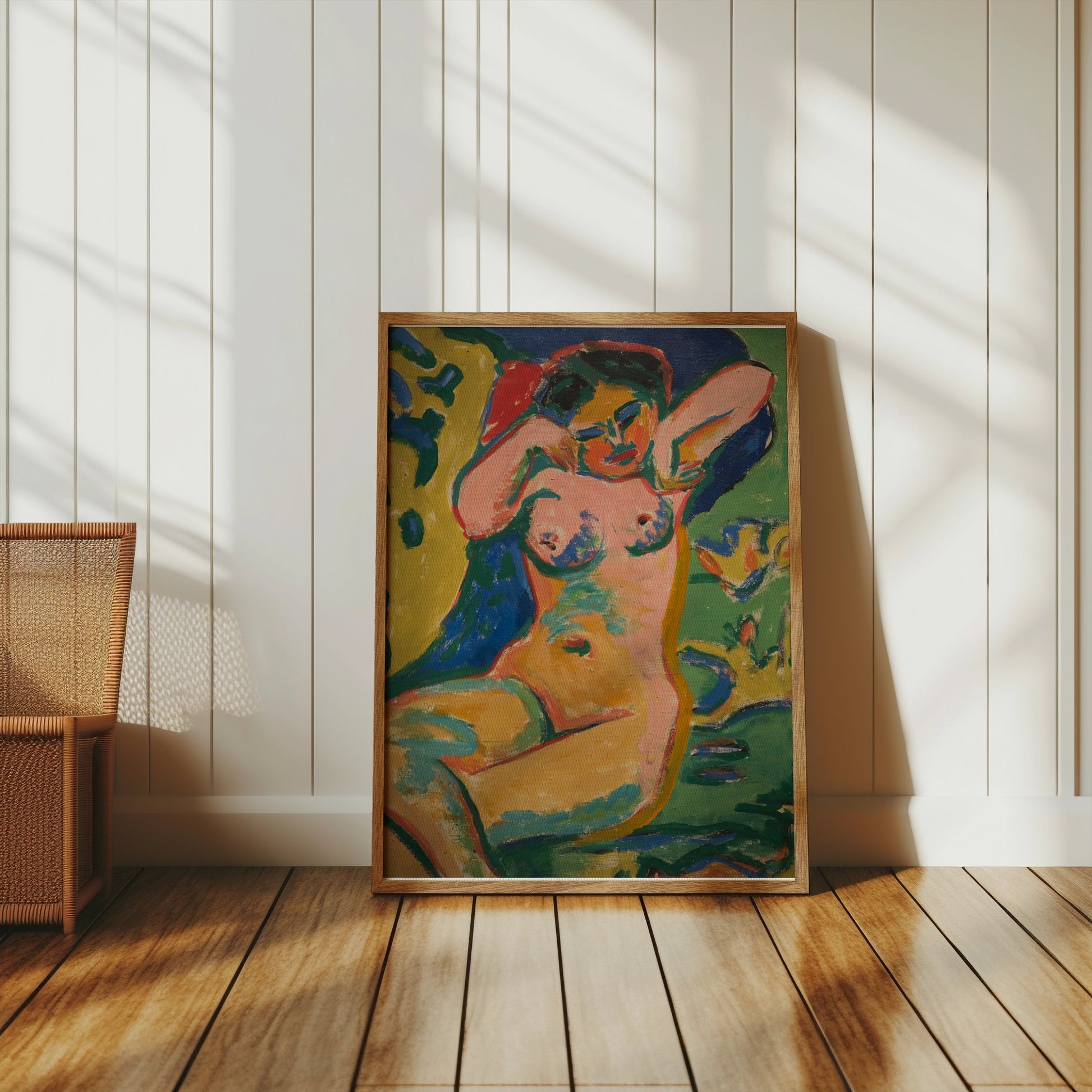 Premium Poster of Vibrant Modern Art Female Figure Expressionist Style Posters