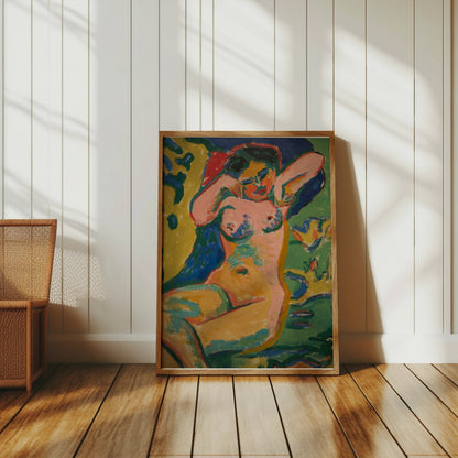 Premium Poster of Vibrant Modern Art Female Figure Expressionist Style Posters