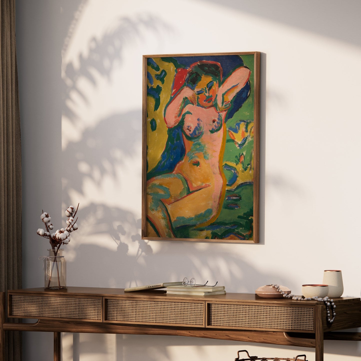 Premium Poster of Vibrant Modern Art Female Figure Expressionist Style Posters