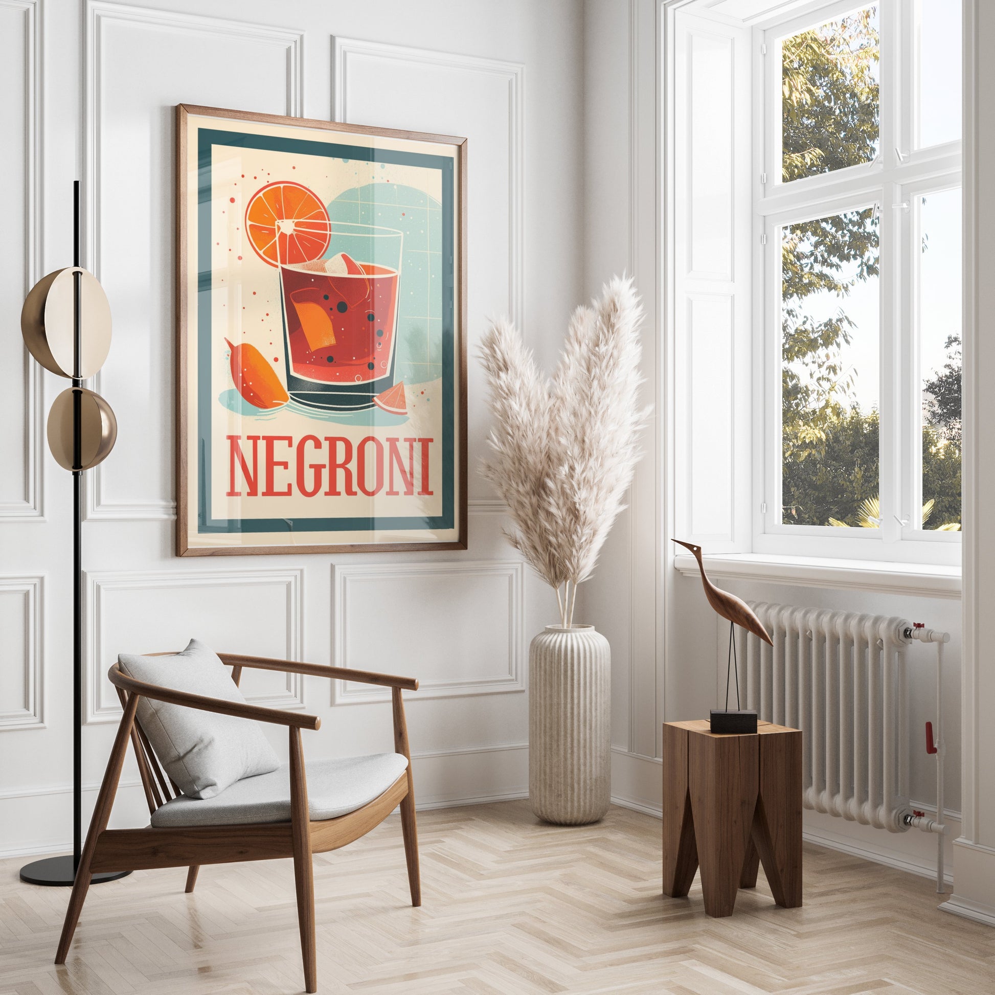 Premium Poster of Vibrant Negroni Cocktail Art Print Perfect Posters