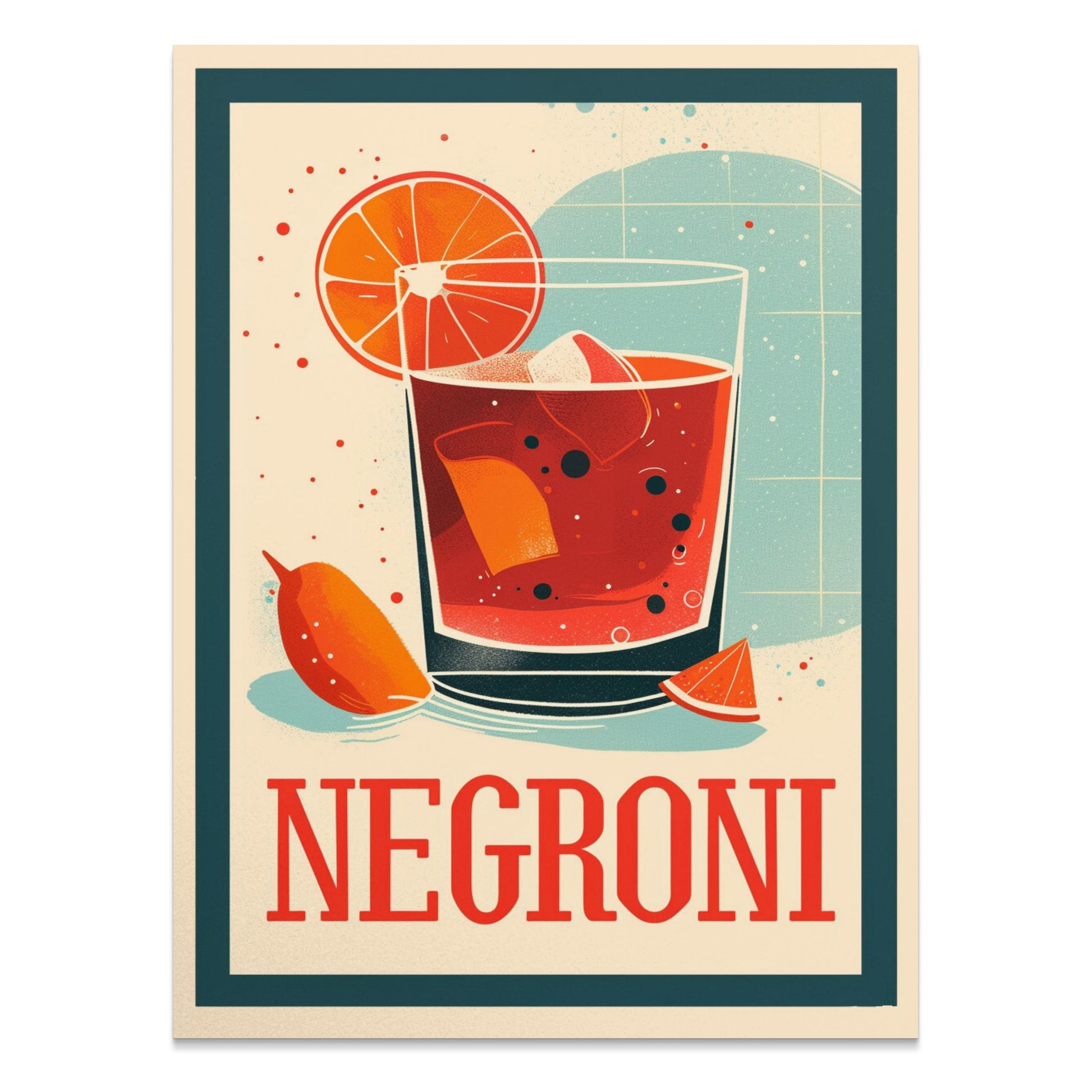 Premium Poster of Vibrant Negroni Cocktail Art Print Perfect Posters