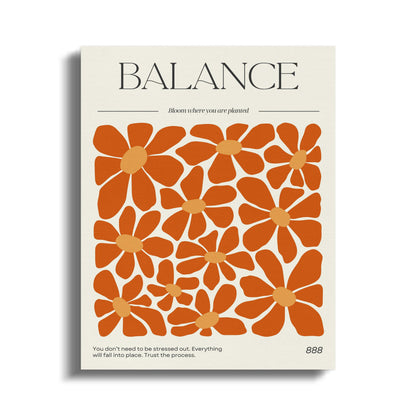 Premium Poster of Vibrant Orange Floral Balance Canvas Wraps