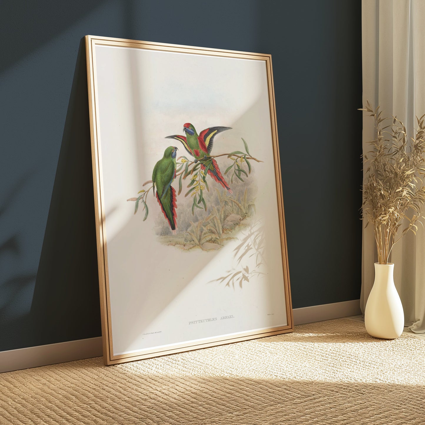 Premium Poster of Vibrant Parrot Illustration Exotic Birds Art Print Posters