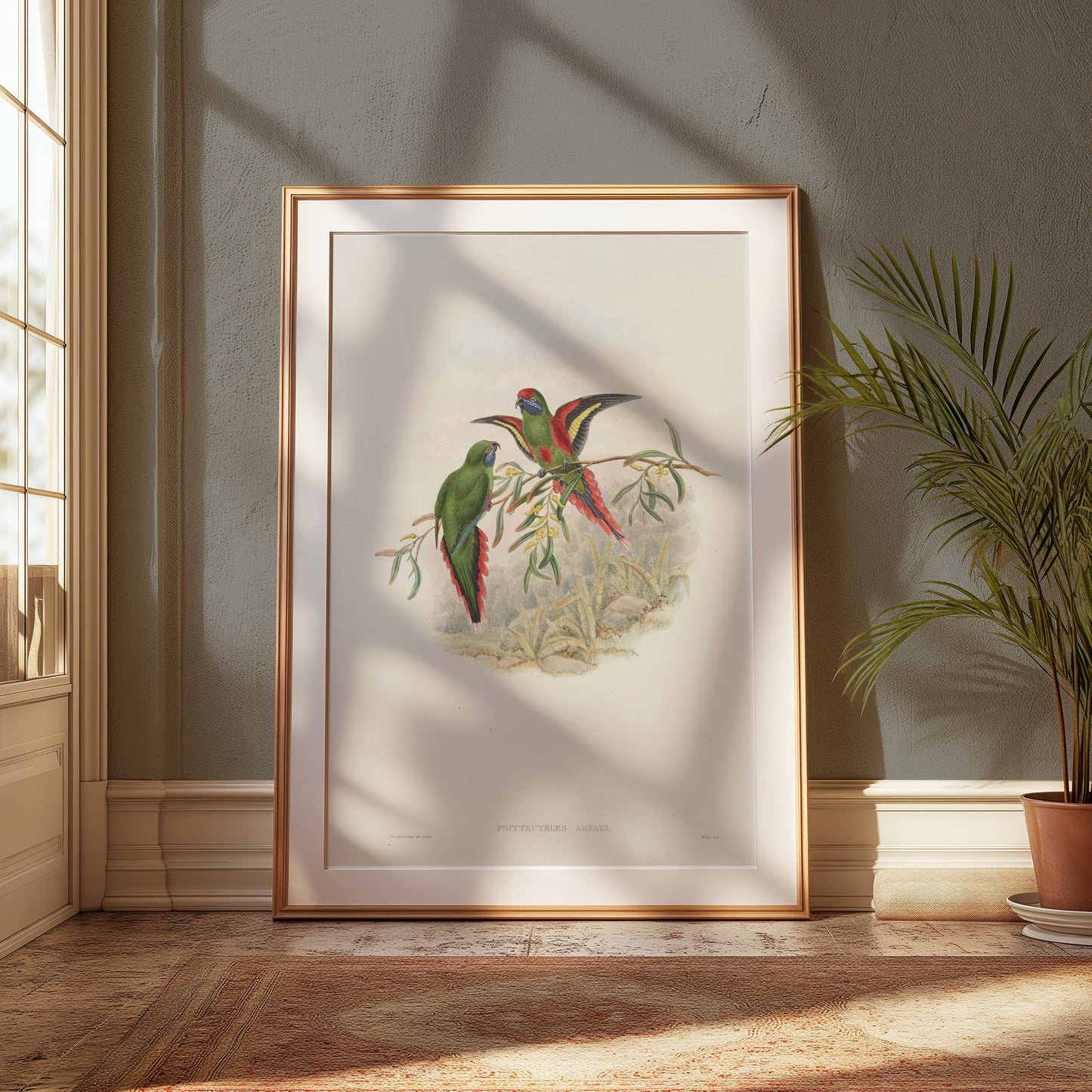 Premium Poster of Vibrant Parrot Illustration Exotic Birds Art Print Posters