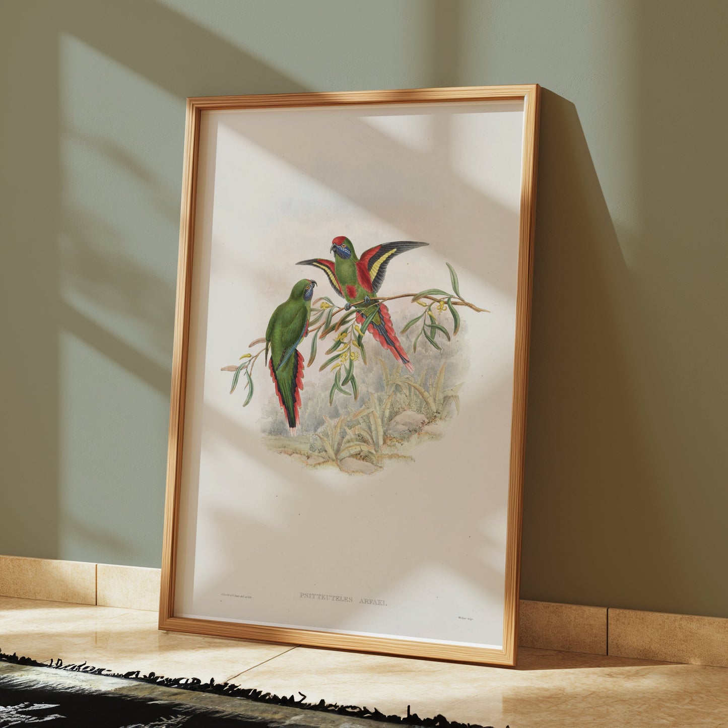 Premium Poster of Vibrant Parrot Illustration Exotic Birds Art Print Posters