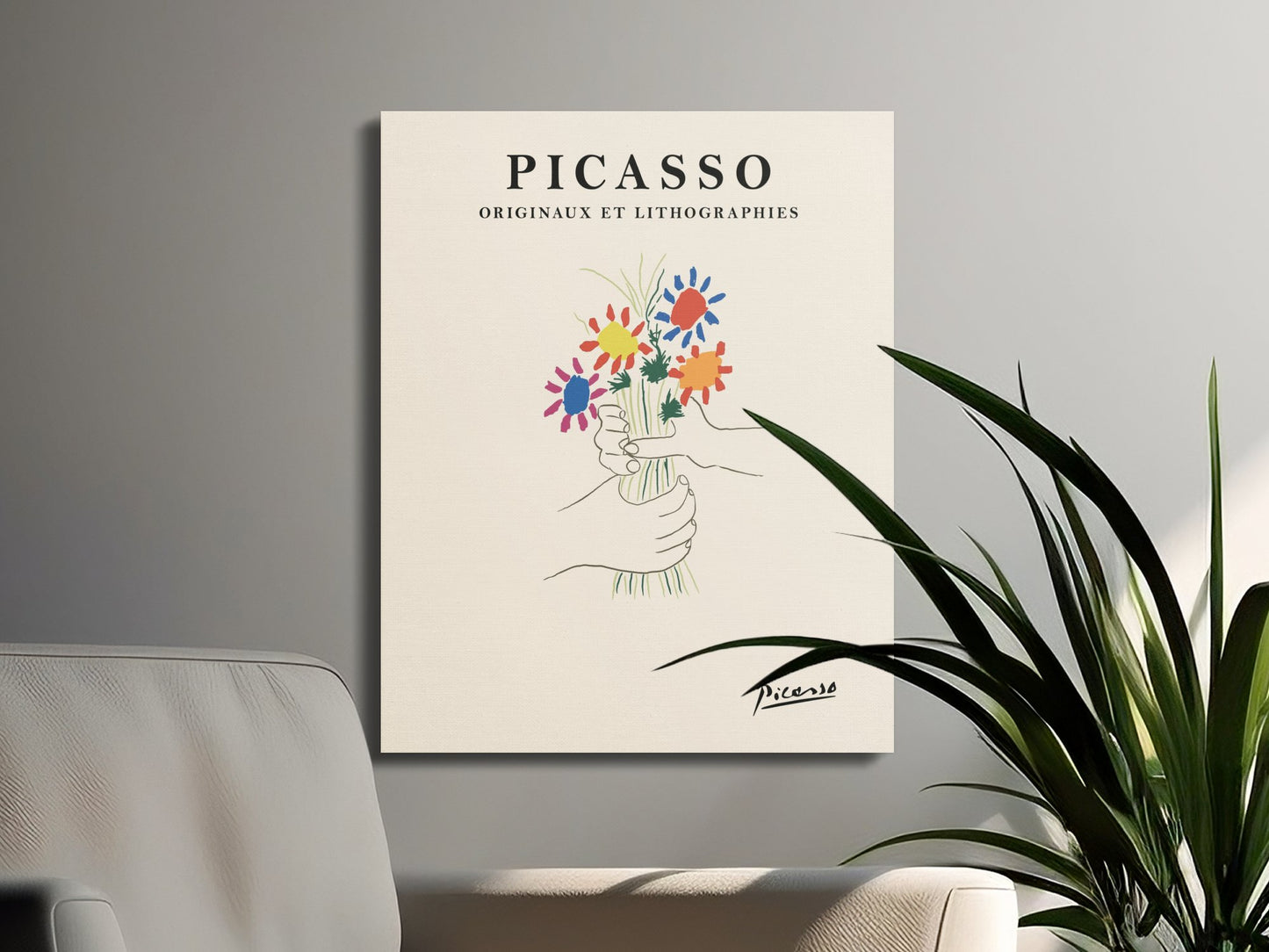 Premium Poster of Vibrant Picasso Originals and Lithographies Canvas Wraps