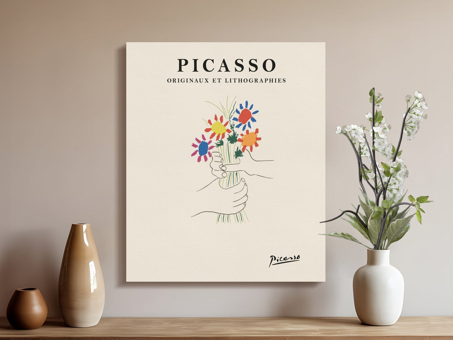 Premium Poster of Vibrant Picasso Originals and Lithographies Canvas Wraps
