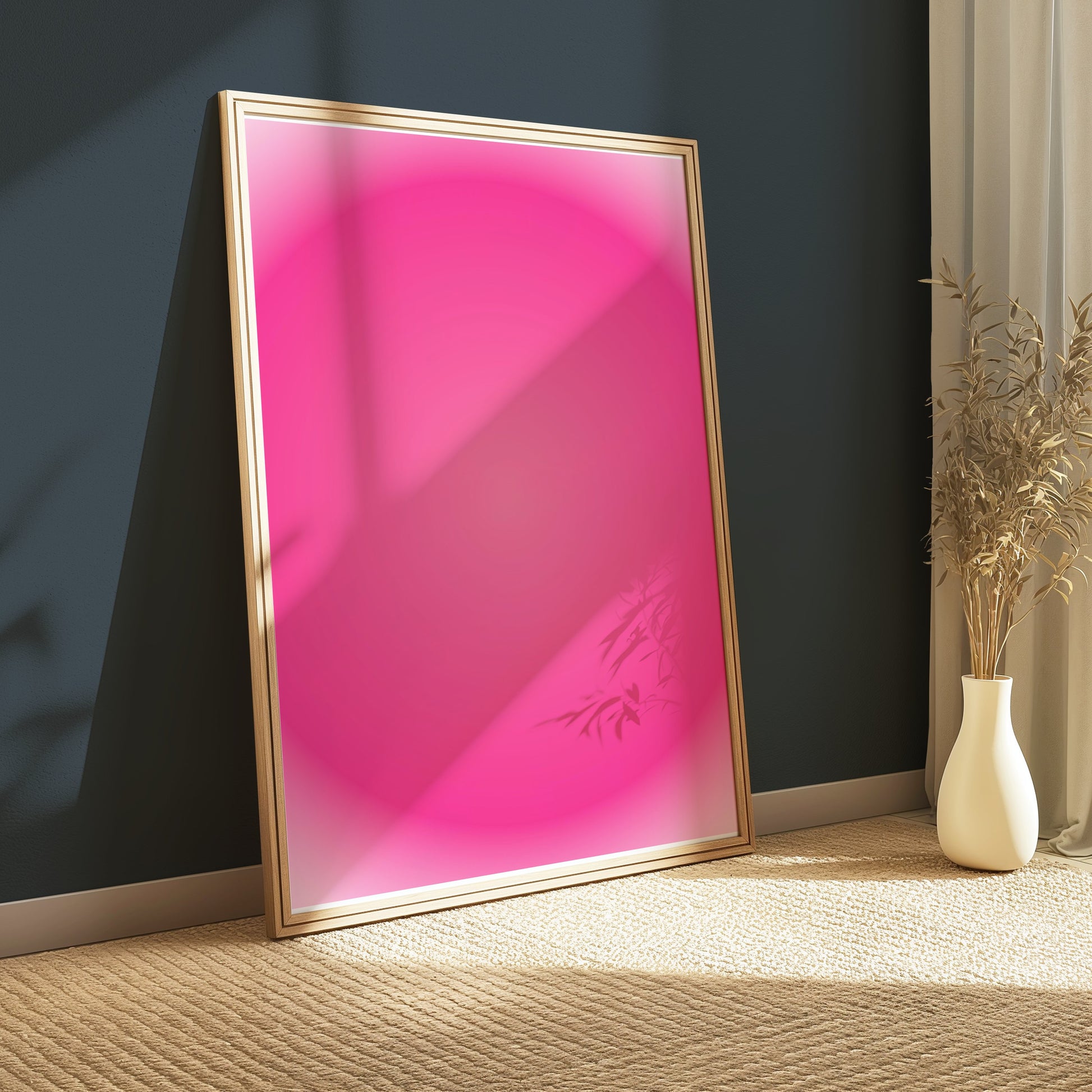 Premium Poster of Vibrant Pink Gradient Circle Art Print Posters