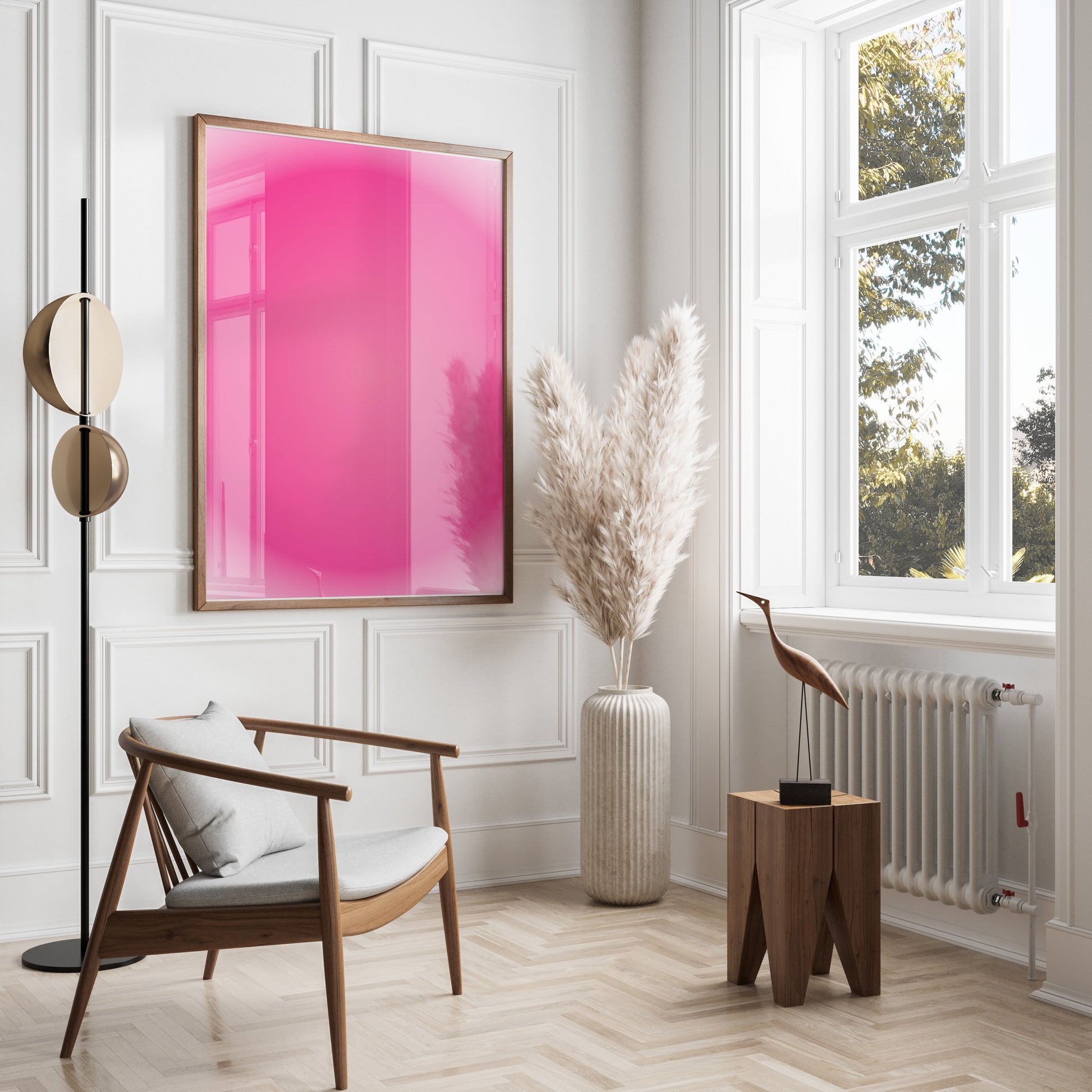 Premium Poster of Vibrant Pink Gradient Circle Art Print Posters