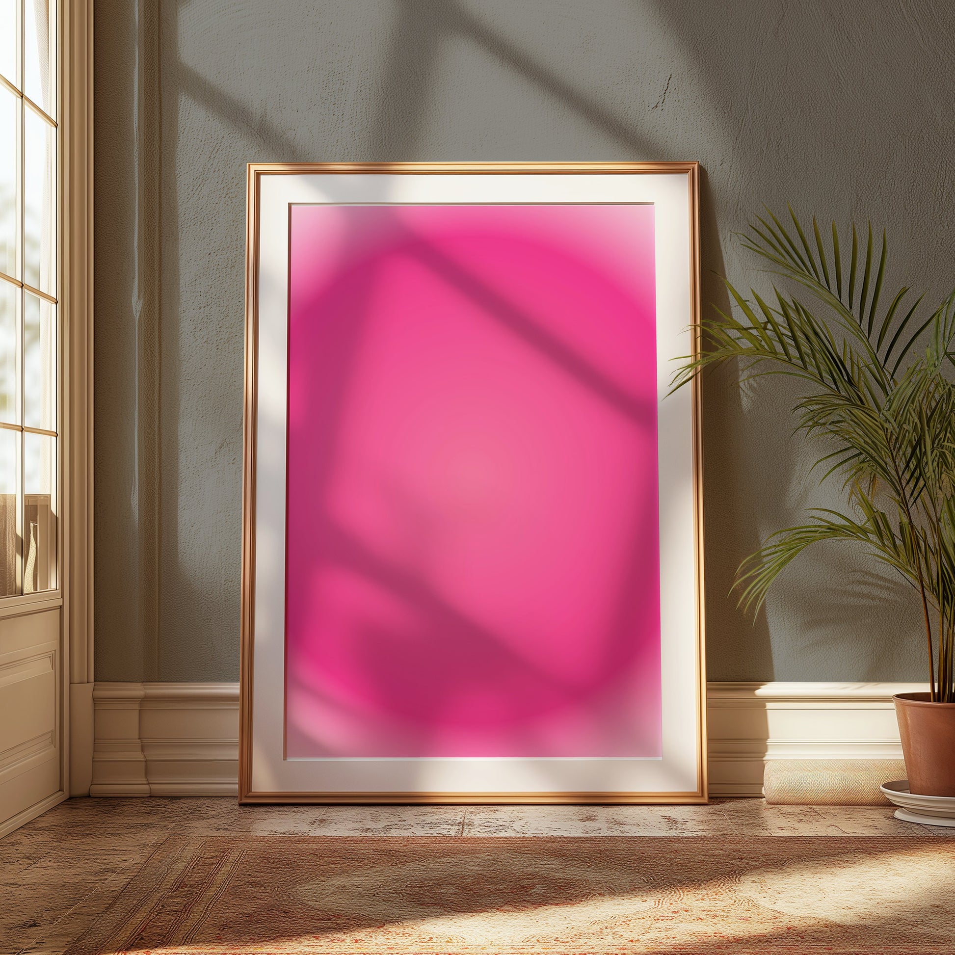 Premium Poster of Vibrant Pink Gradient Circle Art Print Posters