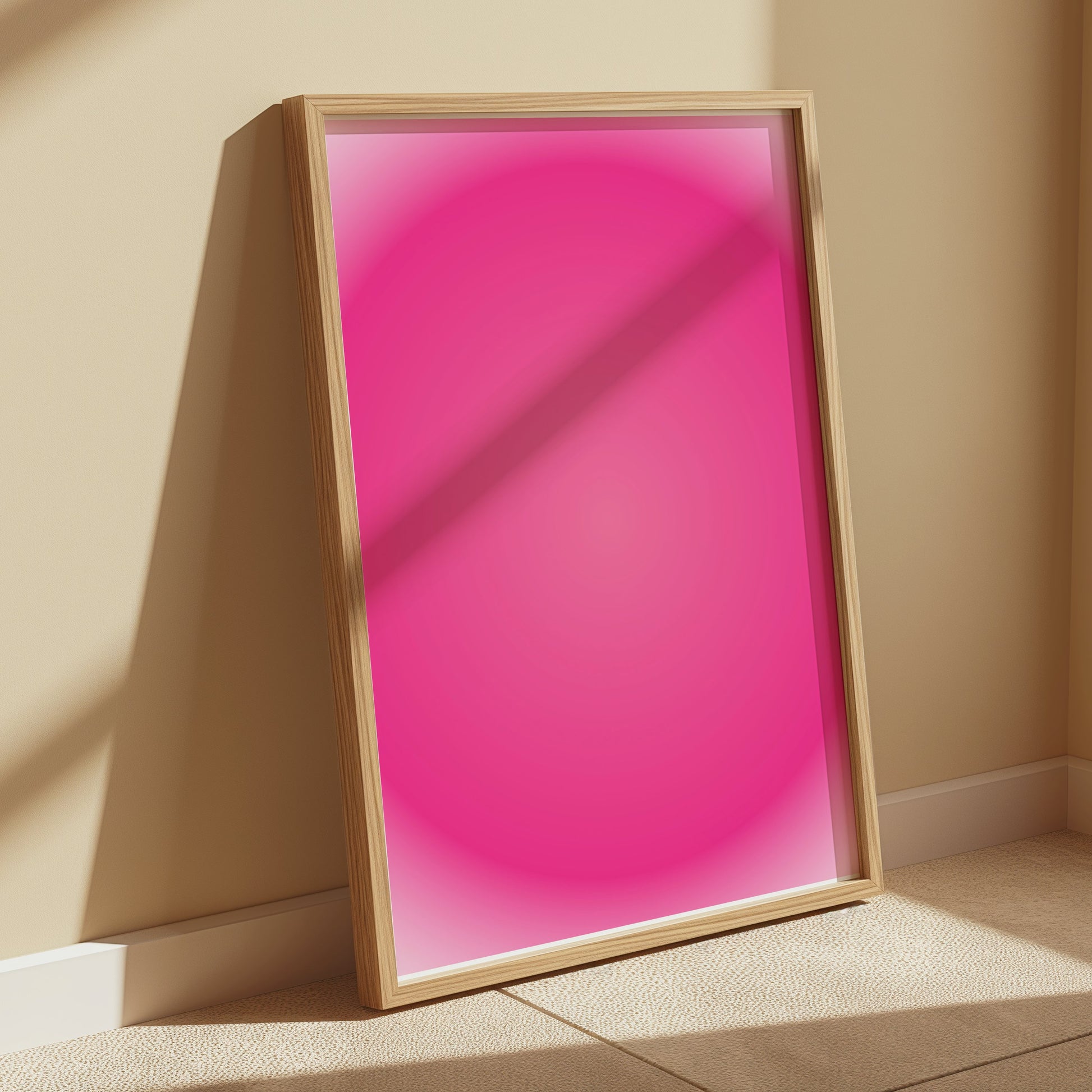 Premium Poster of Vibrant Pink Gradient Circle Art Print Posters