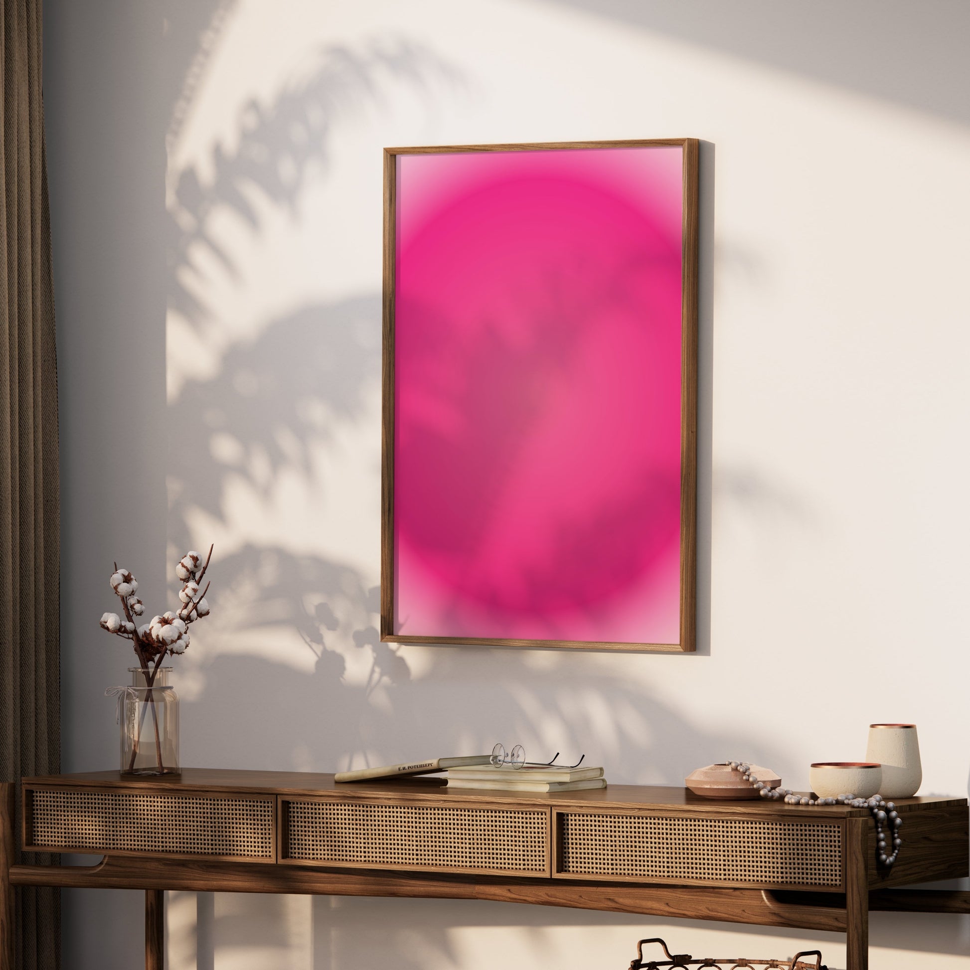 Premium Poster of Vibrant Pink Gradient Circle Art Print Posters