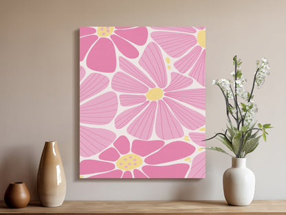 Premium Poster of Vibrant Pink Petals Floral Wall Art Canvas Wraps