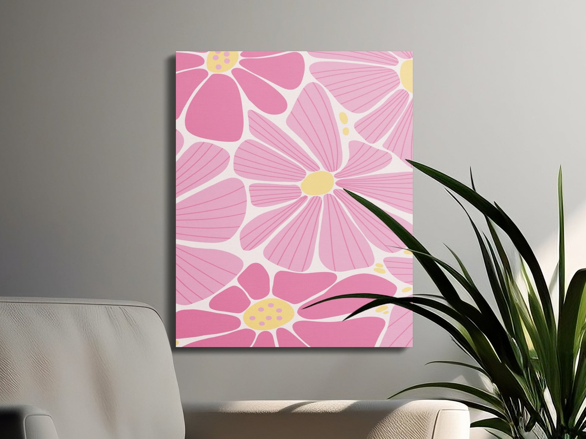 Premium Poster of Vibrant Pink Petals Floral Wall Art Canvas Wraps