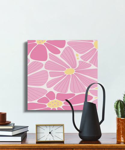 Premium Poster of Vibrant Pink Petals Floral Wall Art Canvas Wraps