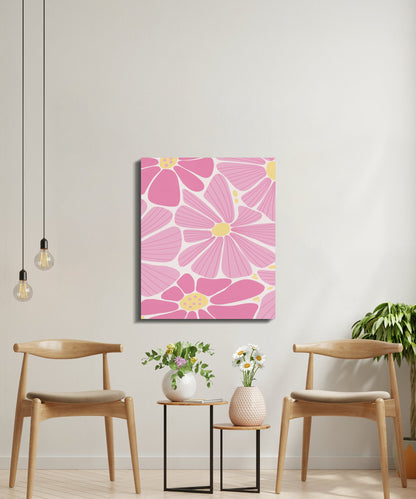 Premium Poster of Vibrant Pink Petals Floral Wall Art Canvas Wraps